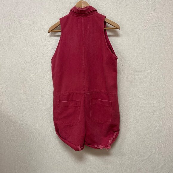 Free People X Oneteaspoon Girl's Braxton Mini Utility Jumpsuit In Pink Sz 12-14 - Picture 7 of 9